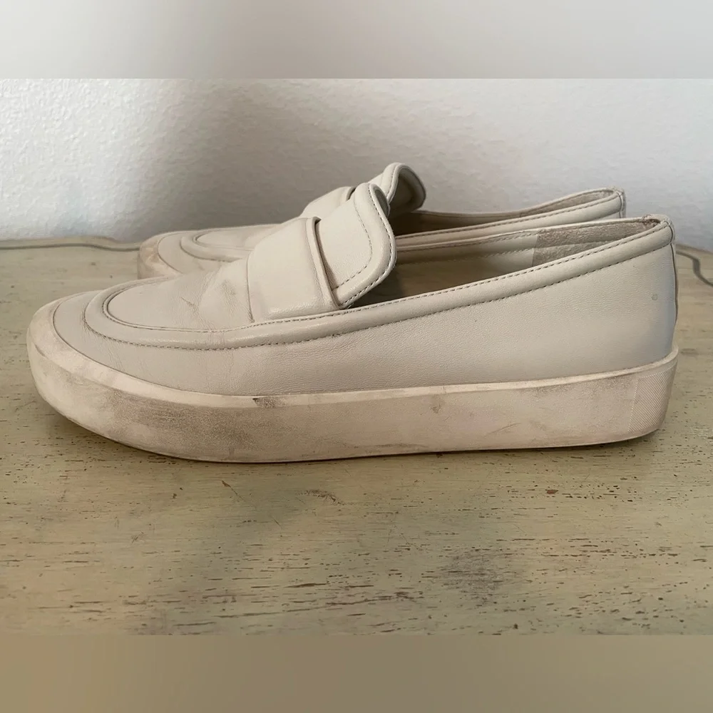 VINCE Ghita‎ Platform Penny Loafer in Off White Size 8 M $230